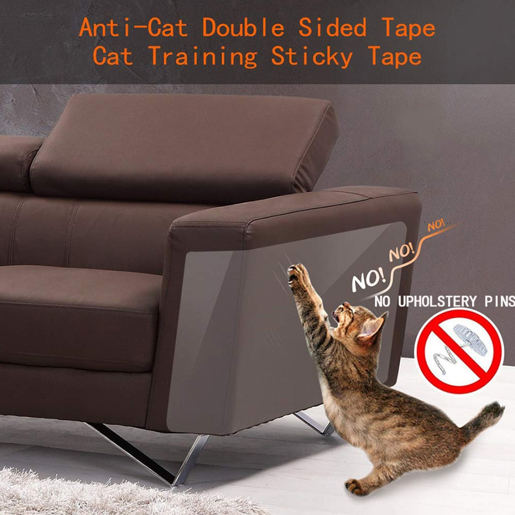 8pcs/set Cat Scratching Tape Deterrent Anti Scratch Durable Sticker Clear Carpet Sofa Protection Furniture Pet Training Seats