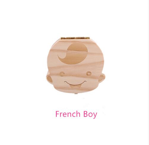 English Russia Turkish Greek Italian Baby Kids Wooden Tooth Box Storage Box Organizer Storage Box For Baby Milk Teeth Collect