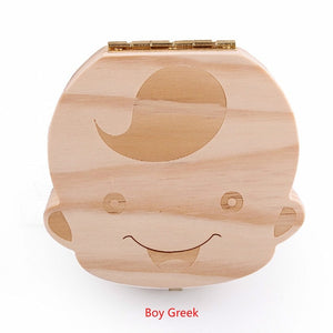 English Russia Turkish Greek Italian Baby Kids Wooden Tooth Box Storage Box Organizer Storage Box For Baby Milk Teeth Collect