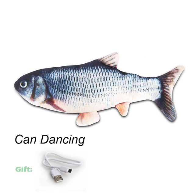 cat electric fish toy pet 3D Simulation fish Soft Plush shaking fish toy Stuffed interactive dancing fish Playing Soft Cat Toy