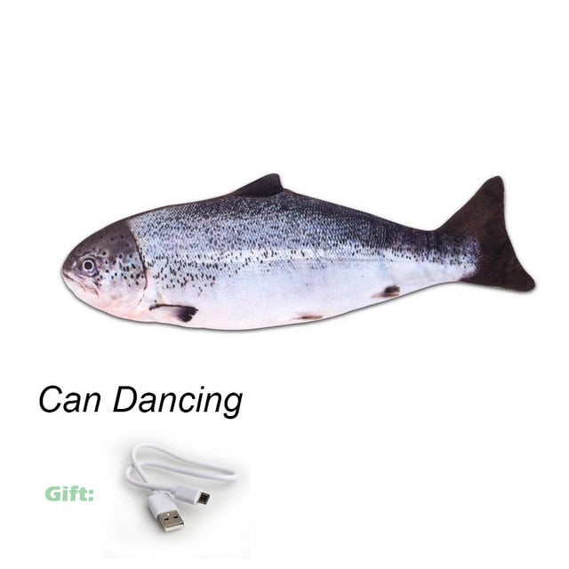 cat electric fish toy pet 3D Simulation fish Soft Plush shaking fish toy Stuffed interactive dancing fish Playing Soft Cat Toy