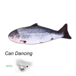 cat electric fish toy pet 3D Simulation fish Soft Plush shaking fish toy Stuffed interactive dancing fish Playing Soft Cat Toy