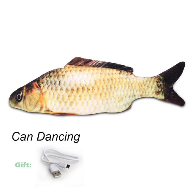 cat electric fish toy pet 3D Simulation fish Soft Plush shaking fish toy Stuffed interactive dancing fish Playing Soft Cat Toy