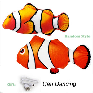 cat electric fish toy pet 3D Simulation fish Soft Plush shaking fish toy Stuffed interactive dancing fish Playing Soft Cat Toy