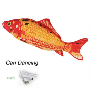 cat electric fish toy pet 3D Simulation fish Soft Plush shaking fish toy Stuffed interactive dancing fish Playing Soft Cat Toy