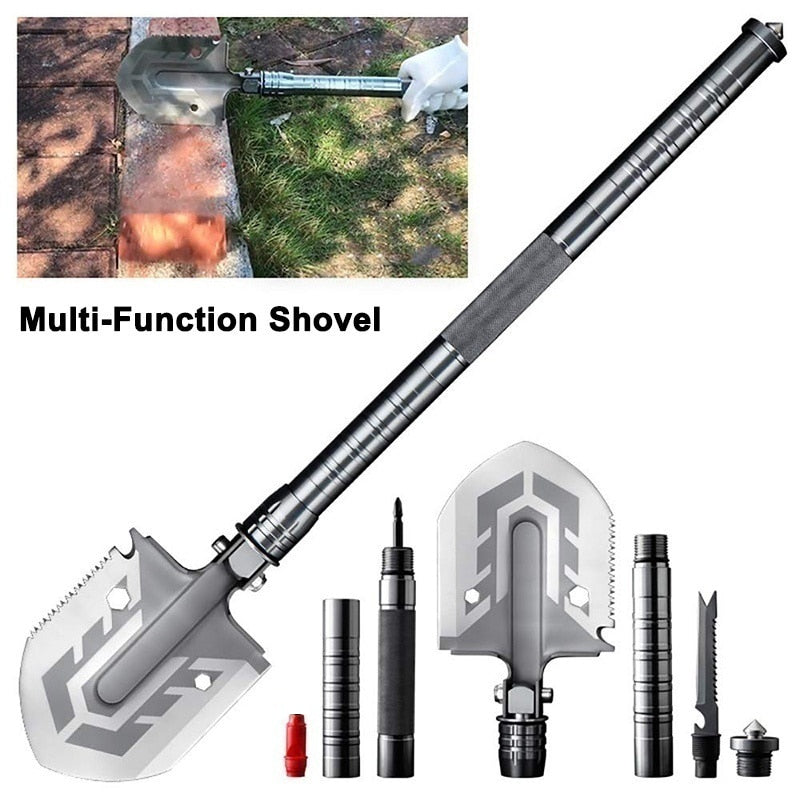 Outdoor Multi-purpose Shovel Garden Tools Portable Survival Folding Military Shovel Camping Defense Security Tools Dropshipping