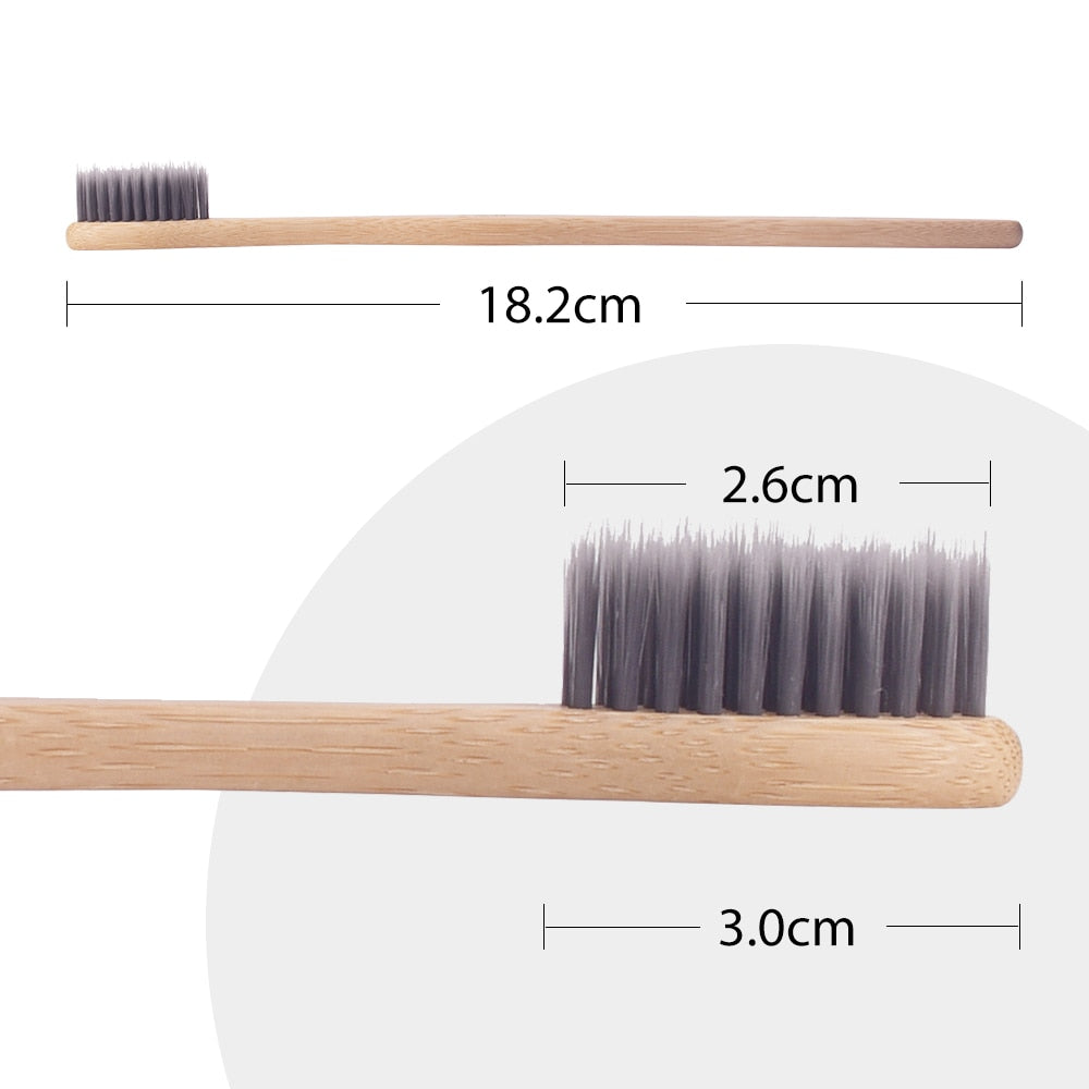 New Charcoal Bamboo Toothbrush 12pcs  Toothbrushes Natural  Eco-Friendly Biodegradable Oral Care Healthy Wood Toothbrush