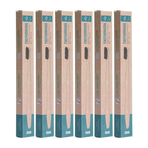 New Charcoal Bamboo Toothbrush 12pcs  Toothbrushes Natural  Eco-Friendly Biodegradable Oral Care Healthy Wood Toothbrush