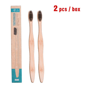 New Charcoal Bamboo Toothbrush 12pcs  Toothbrushes Natural  Eco-Friendly Biodegradable Oral Care Healthy Wood Toothbrush