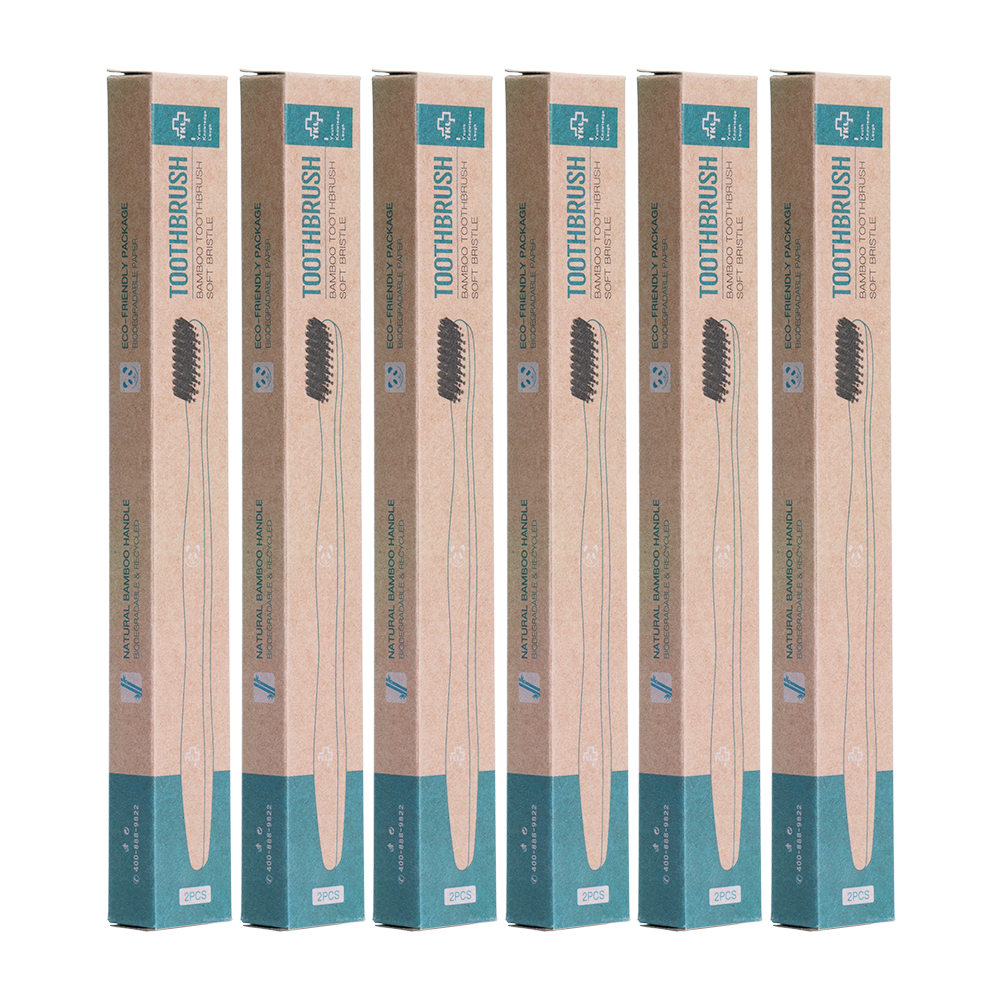 New Charcoal Bamboo Toothbrush 12pcs  Toothbrushes Natural  Eco-Friendly Biodegradable Oral Care Healthy Wood Toothbrush